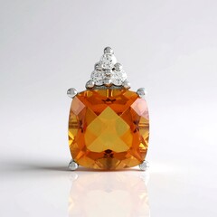 Ciondolo in argento con Quarzo Arancione