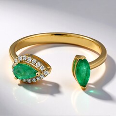 Anello in oro con Smeraldo Zambia AAA