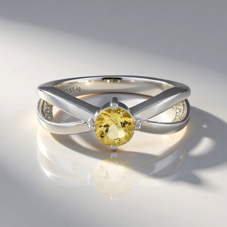 Anello in argento con Berillo Giallo