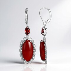 Orecchini in argento con Agata Rossa