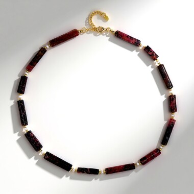 Collar en plata con Rodonita
