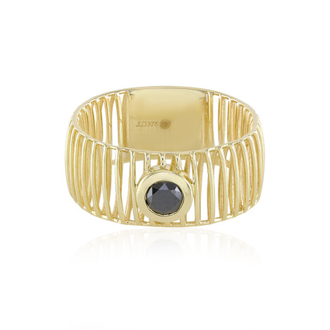 Gouden ring met een zwarte diamant (Ornaments by de Melo)