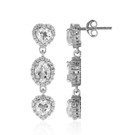 Weißer Topas-Silberohrringe