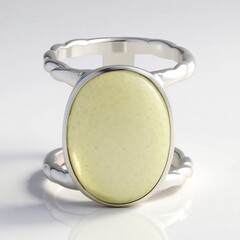Anello in argento con Pietra di Luna Bianca