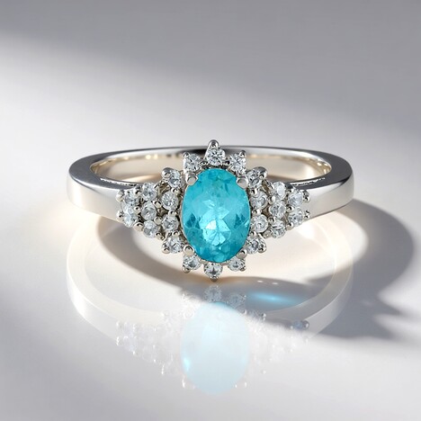 Anello in argento con Apatite Blu