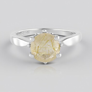 Anillo en plata con Cuarzo rutilado