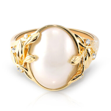Zilveren ring met een Mabe parel