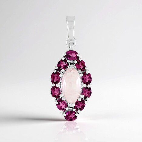 Ciondolo in argento con Quarzo Rosa