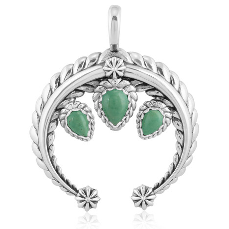 Pendentif en argent et Turquoise verte (Desert Chic)