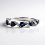 Anello in oro con Zaffiro Ceylon Blu