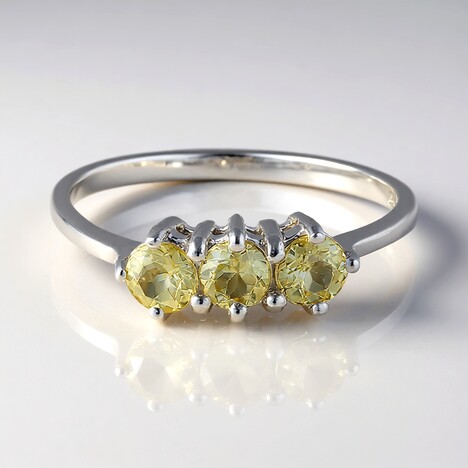 Anello in argento con Apatite Lemon