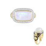 Anello in argento con Pietra di Luna Arcobaleno (Adela Silber)