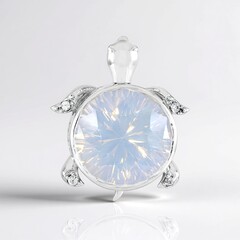 Pendentif en argent et Quartz bleu lunaire