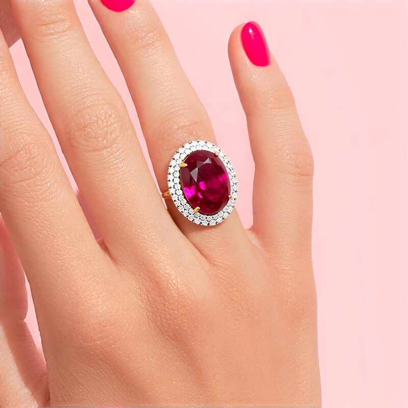 Rubellit-Goldring (AMAYANI)