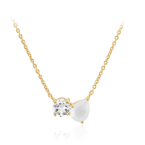 Collar en plata con Cuarzo blanco pastel