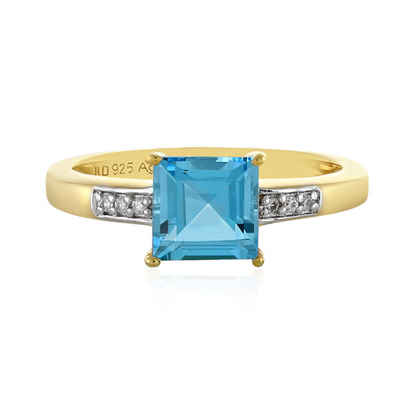 Schweizblauer Topas-Silberring