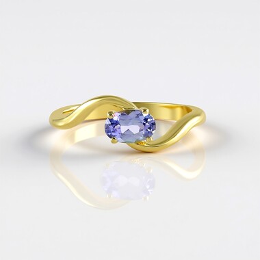 Unheated Tanzanite Silver Ring