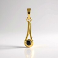 Ciondolo in argento con Diamante Nero