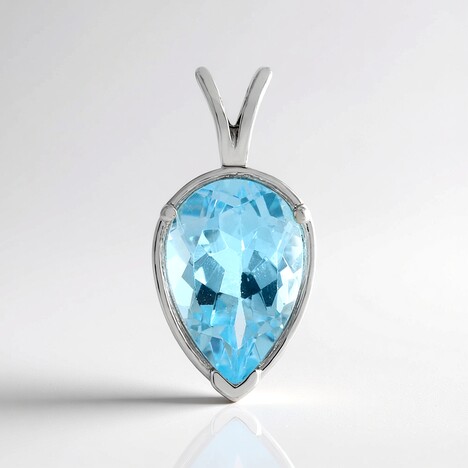 Pendentif en argent et Topaze bleu ciel