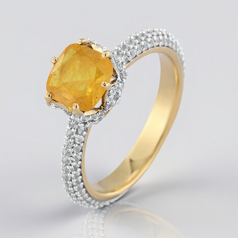 Anello in argento con Zaffiro Giallo del Madagascar (de Melo)