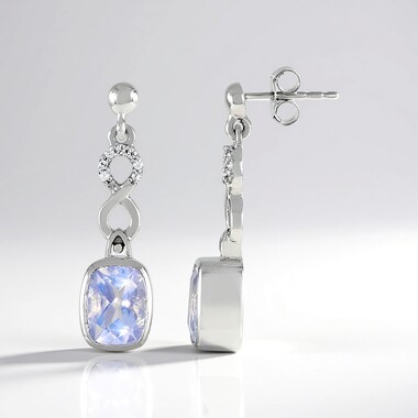 Blue Moon Quartz Silver Earrings