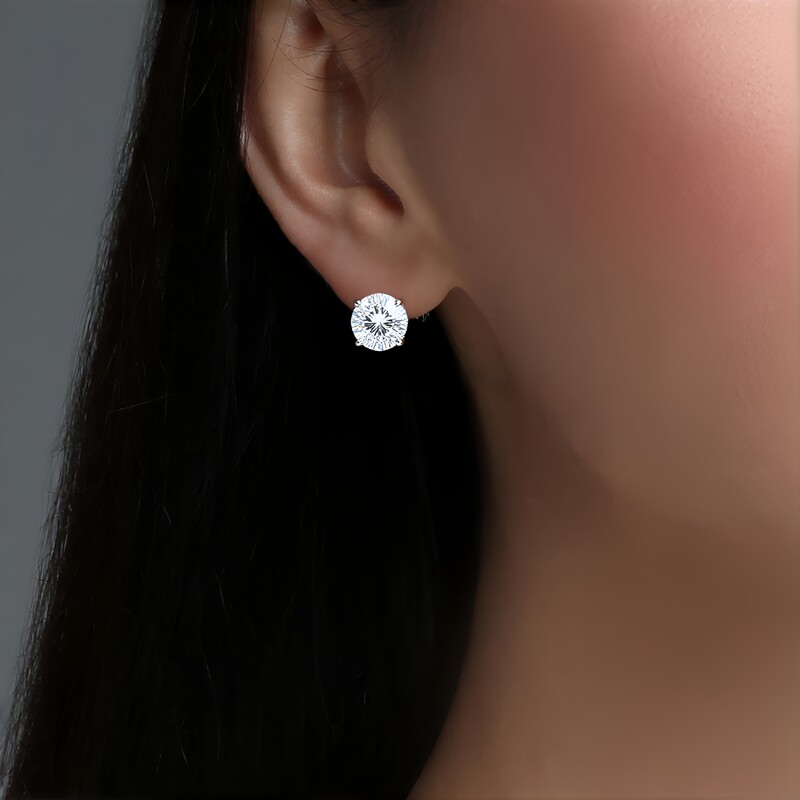 Weißer Topas-Silberohrringe