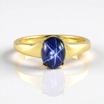 Anello in argento con Zaffiro Stellato Blu
