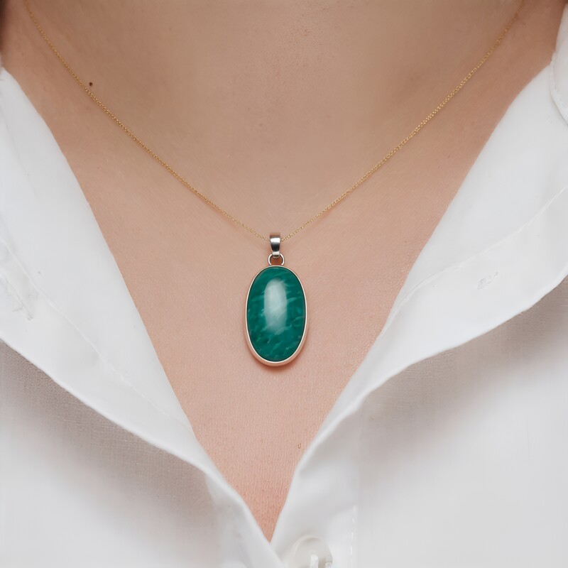 Colgante en plata con Amazonita