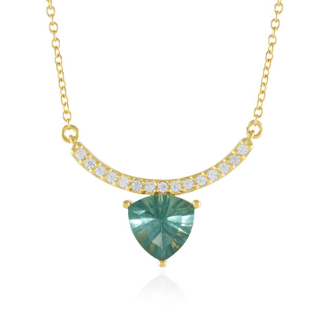 Grüner Fluorit-Silbercollier