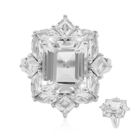 Weißer Topas-Silberring