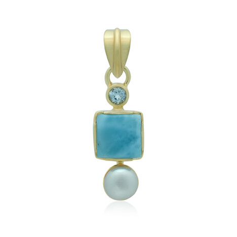 Zilveren hanger met een larimar