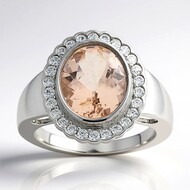 Anillo en plata con Morganita de Brasil