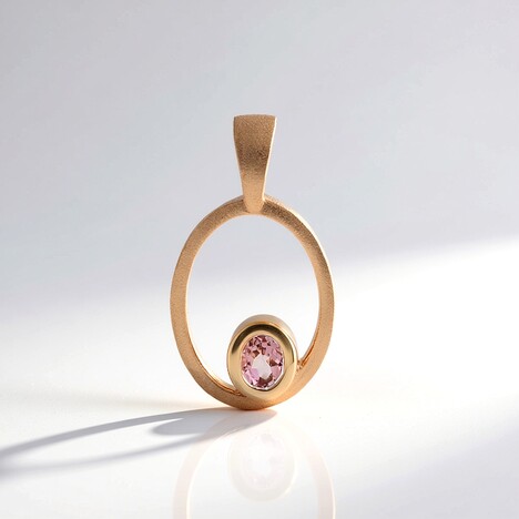 Pendentif en argent et Tourmaline rose (MONOSONO COLLECTION)
