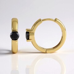 Orecchini in argento con Diamante Nero