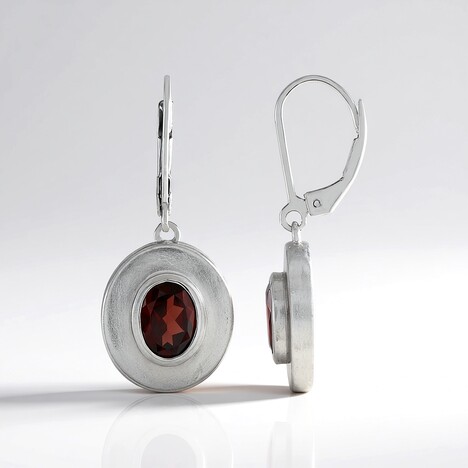 Orecchini in argento con Granato Mozambico (MONOSONO COLLECTION)
