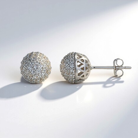 Orecchini in argento con Zircone (Adela Silber)