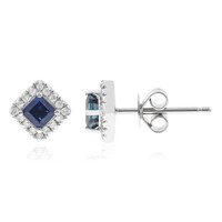 10K Ceylon Blue Sapphire Gold Earrings