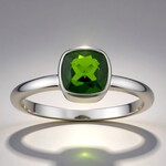 Anello in argento con Diopside Russo