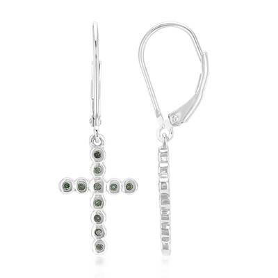 Orecchini placcati in platino con Diamante Fancy