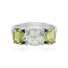 Grüner Amethyst-Silberring