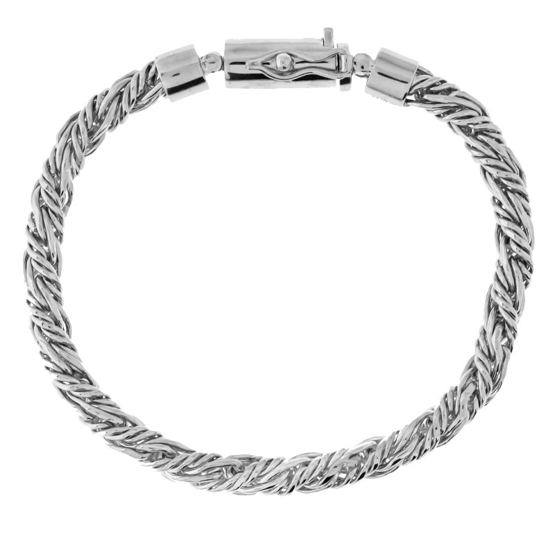 Bracciale In Oro Giallo 18k A Maglie Doppie Lavorate E Diamanti | GV - Foto 8