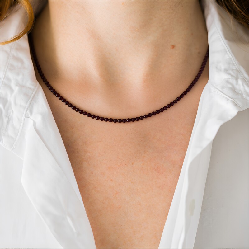 Mozambique Garnet Silver Necklace