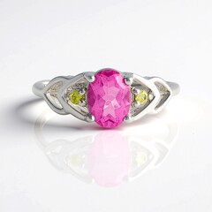 Bague en argent et Quartz rose