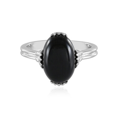 Schwarzer Onyx-Silberring