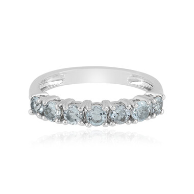 Zilveren ring met Braziliaanse Aquamarijnen