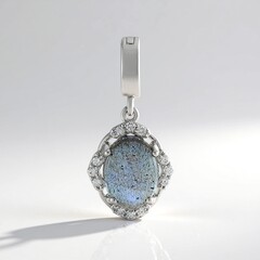Ciondolo in argento con Labradorite rosa Maniry