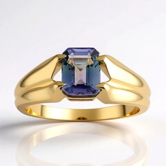 Anello in oro con Tanzanite (non riscaldata) (de Melo Gold)