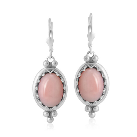 Pinkfarbener Opal-Silberohrringe (Desert Chic)