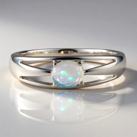 Bague en argent et Opale Welo
