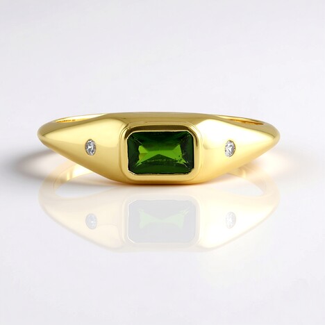 Anello in argento con Diopside Russo